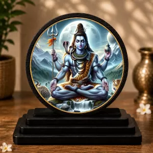 Premium Wooden Lord Shiva Showpiece For Car Dashboard & Office Table | 4 X 4.5 Inch Sublimation Printed Decorative Stand | 4 Mm MDF | Home Decor | Made In India (F33692) Premium Wooden Lord Shiva Showpiece For Car Dashboard & Office Table | 4 X 4.5 Inch Sublimation Printed Decorative Stand | 4 Mm MDF | Home Decor | Made In India (F33692)