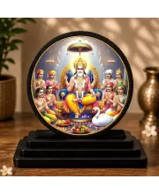 Premium Wooden  Lord Brahma Showpiece For Car Dashboard & Office Table | 4 X 4.5 Inch Sublimation Printed Decorative Stand | 4 Mm MDF | Home Decor | Made In India (F33702)