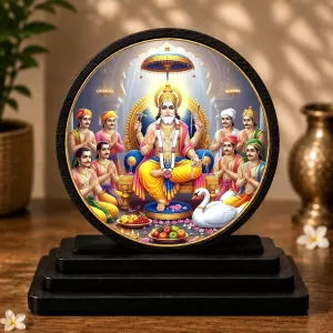 Premium Wooden Lord Brahma Showpiece For Car Dashboard & Office Table | 4 X 4.5 Inch Sublimation Printed Decorative Stand | 4 Mm MDF | Home Decor | Made In India (F33702) Premium Wooden Lord Brahma Showpiece For Car Dashboard & Office Table | 4 X 4.5 Inch Sublimation Printed Decorative Stand | 4 Mm MDF | Home Decor | Made In India (F33702)
