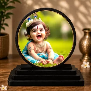 Premium Wooden Bal Krishna Showpiece For Car Dashboard & Office Table | 4 X 4.5 Inch Sublimation Printed Decorative Stand | 4 Mm MDF | Home Decor | Made In India (F33707) Premium Wooden Bal Krishna Showpiece For Car Dashboard & Office Table | 4 X 4.5 Inch Sublimation Printed Decorative Stand | 4 Mm MDF | Home Decor | Made In India (F33707)