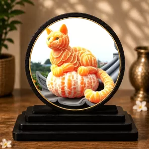 Premium Wooden Cat Made By Oranges Showpiece For Car Dashboard & Office Table | 4 X 4.5 Inch Sublimation Printed Decorative Stand | 4 Mm MDF | Home Decor | Made In India (F33716) Premium Wooden Cat Made By Oranges Showpiece For Car Dashboard & Office Table | 4 X 4.5 Inch Sublimation Printed Decorative Stand | 4 Mm MDF | Home Decor | Made In India (F33716)