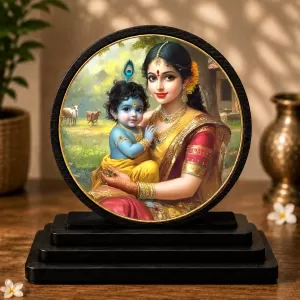 Premium Wooden Bal Krishna With Mata Yashoda Showpiece For Car Dashboard & Office Table | 4 X 4.5 Inch Sublimation Printed Decorative Stand | 4 Mm MDF | Home Decor | Made In India (F33717) Premium Wooden Bal Krishna With Mata Yashoda Showpiece For Car Dashboard & Office Table | 4 X 4.5 Inch Sublimation Printed Decorative Stand | 4 Mm MDF | Home Decor | Made In India (F33717)
