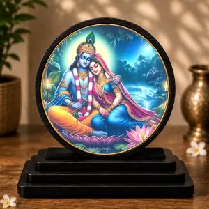 Premium Wooden Radhe Krishna Showpiece For Car Dashboard & Office Table | 4 X 4.5 Inch Sublimation Printed Decorative Stand | 4 Mm MDF | Home Decor | Made In India (F33731) Premium Wooden Radhe Krishna Showpiece For Car Dashboard & Office Table | 4 X 4.5 Inch Sublimation Printed Decorative Stand | 4 Mm MDF | Home Decor | Made In India (F33731)