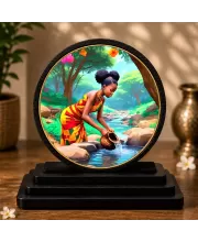 Premium Wooden Streaming Beauty Showpiece For Car Dashboard & Office Table | 4 X 4.5 Inch Sublimation Printed Decorative Stand | 4 Mm MDF | Home Decor | Made In India (F33735)