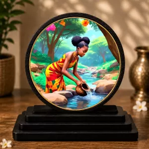 Premium Wooden Streaming Beauty Showpiece For Car Dashboard & Office Table | 4 X 4.5 Inch Sublimation Printed Decorative Stand | 4 Mm MDF | Home Decor | Made In India (F33735)