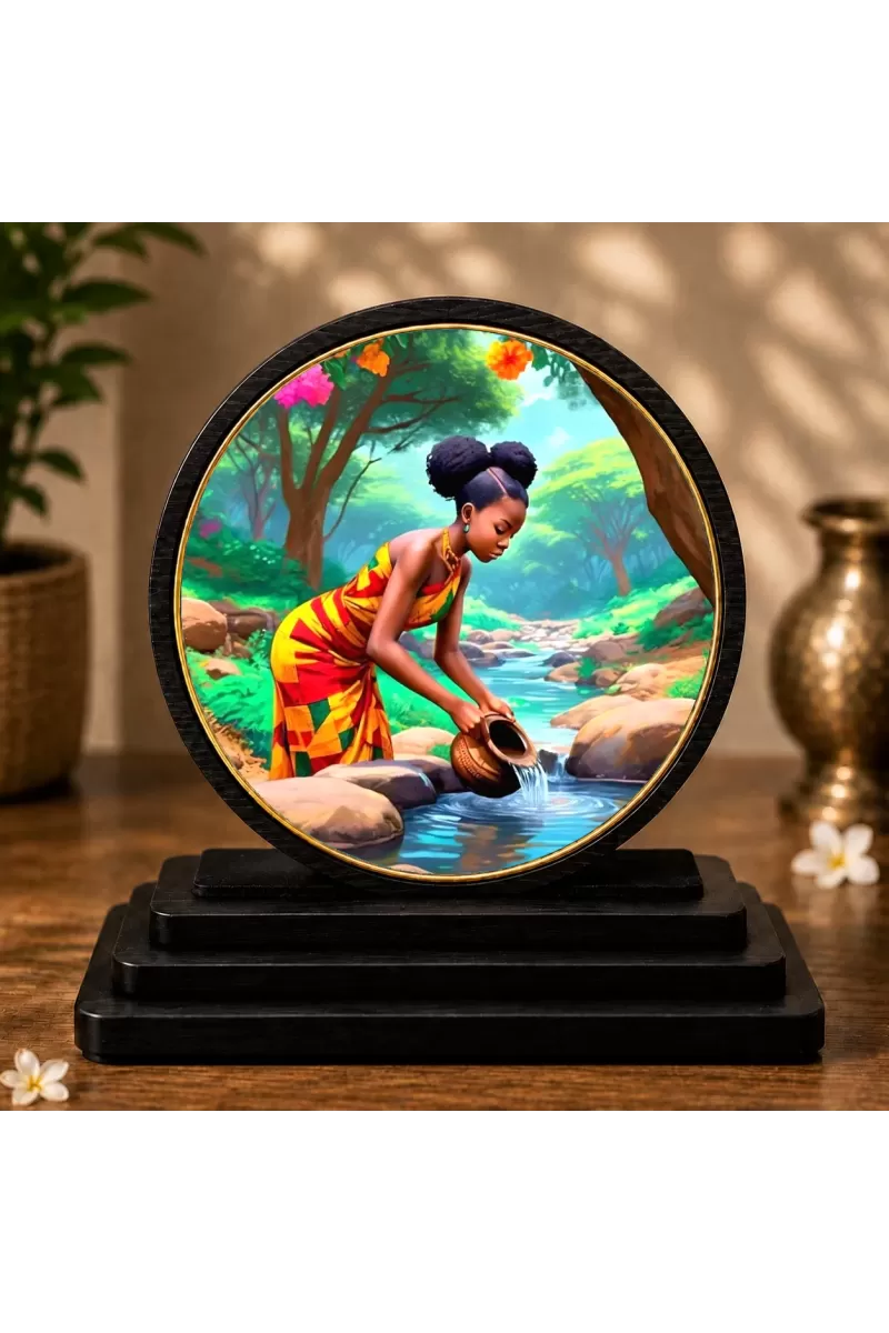 Premium Wooden Streaming Beauty Showpiece For Car Dashboard & Office Table | 4 X 4.5 Inch Sublimation Printed Decorative Stand | 4 Mm MDF | Home Decor | Made In India (F33735)