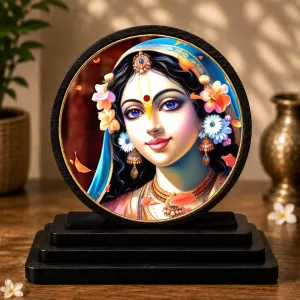 Premium Wooden Goddess Radha Showpiece For Car Dashboard & Office Table | 4 X 4.5 Inch Sublimation Printed Decorative Stand | 4 Mm MDF | Home Decor | Made In India (F33754) Premium Wooden Goddess Radha Showpiece For Car Dashboard & Office Table | 4 X 4.5 Inch Sublimation Printed Decorative Stand | 4 Mm MDF | Home Decor | Made In India (F33754)