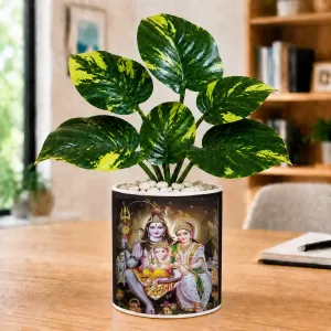 Artificial Tree Ceramic Photo Pot With White Stones 3x4 Inch (F164473) Artificial Tree Ceramic Photo Pot With White Stones 3x4 Inch (F164473)