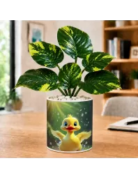 Artificial Tree Ceramic Photo Pot With White Stones 3x4 Inch (F164482)