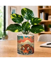 Artificial Tree Ceramic Photo Pot With White Stones 3x4 Inch (F164492)