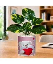 Artificial Tree Ceramic Photo Pot With White Stones 3x4 Inch (F164493)