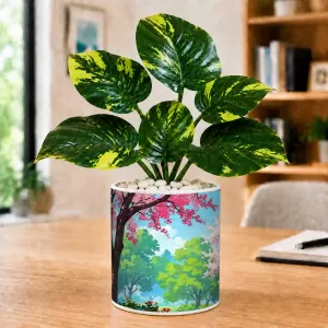 Artificial Tree Ceramic Photo Pot With White Stones 3x4 Inch (F164494) Artificial Tree Ceramic Photo Pot With White Stones 3x4 Inch (F164494)