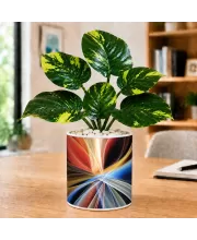 Artificial Tree Ceramic Photo Pot With White Stones 3x4 Inch (F164496)