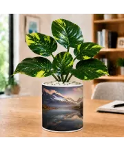 Artificial Tree Ceramic Photo Pot With White Stones 3x4 Inch (F164498)
