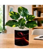 Artificial Tree Ceramic Photo Pot With White Stones 3x4 Inch (F164501)