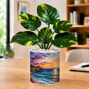 Artificial Tree Ceramic Photo Pot With White Stones 3x4 Inch (F164503) Artificial Tree Ceramic Photo Pot With White Stones 3x4 Inch (F164503)