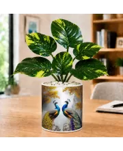 Artificial Tree Ceramic Photo Pot With White Stones 3x4 Inch (F164507)