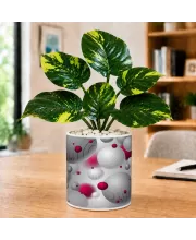 Artificial Tree Ceramic Photo Pot With White Stones 3x4 Inch (F164508)