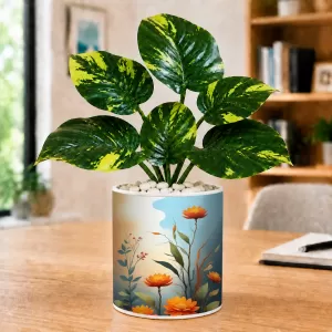 Artificial Tree Ceramic Photo Pot With White Stones 3x4 Inch (F164510) Artificial Tree Ceramic Photo Pot With White Stones 3x4 Inch (F164510)
