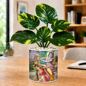 Artificial Tree Ceramic Photo Pot With White Stones 3x4 Inch (F164515) Artificial Tree Ceramic Photo Pot With White Stones 3x4 Inch (F164515)