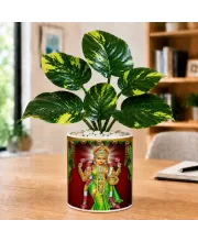 Artificial Tree Ceramic Photo Pot With White Stones 3x4 Inch (F164516)