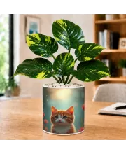 Artificial Tree Ceramic Photo Pot With White Stones 3x4 Inch (F164518)