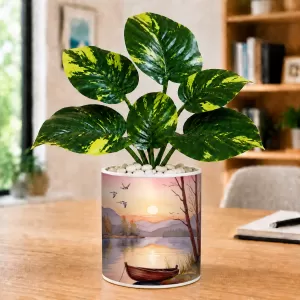 Artificial Tree Ceramic Photo Pot With White Stones 3x4 Inch (F164522) Artificial Tree Ceramic Photo Pot With White Stones 3x4 Inch (F164522)