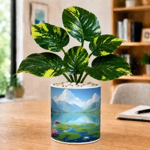 Artificial Tree Ceramic Photo Pot With White Stones 3x4 Inch (F164523) Artificial Tree Ceramic Photo Pot With White Stones 3x4 Inch (F164523)