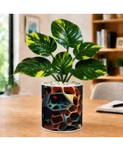 Artificial Tree Ceramic Photo Pot With White Stones 3x4 Inch (F164536)
