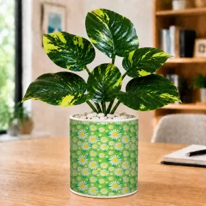 Artificial Tree Ceramic Photo Pot With White Stones 3x4 Inch (F164541)