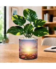 Artificial Tree Ceramic Photo Pot With White Stones 3x4 Inch (F164543)