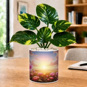 Artificial Tree Ceramic Photo Pot With White Stones 3x4 Inch (F164543) Artificial Tree Ceramic Photo Pot With White Stones 3x4 Inch (F164543)