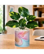 Artificial Tree Ceramic Photo Pot With White Stones 3x4 Inch (F164546)