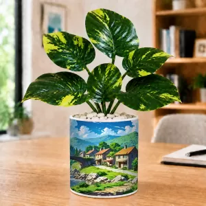 Artificial Tree Ceramic Photo Pot With White Stones 3x4 Inch (F164551) Artificial Tree Ceramic Photo Pot With White Stones 3x4 Inch (F164551)