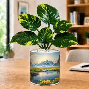 Artificial Tree Ceramic Photo Pot With White Stones 3x4 Inch (F164552) Artificial Tree Ceramic Photo Pot With White Stones 3x4 Inch (F164552)