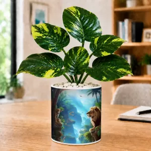 Artificial Tree Ceramic Photo Pot With White Stones 3x4 Inch (F164557) Artificial Tree Ceramic Photo Pot With White Stones 3x4 Inch (F164557)