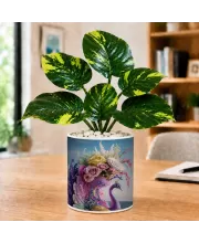 Artificial Tree Ceramic Photo Pot With White Stones 3x4 Inch (F164566)