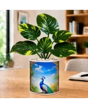 Artificial Tree Ceramic Photo Pot With White Stones 3x4 Inch (F164567)
