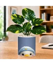 Artificial Tree Ceramic Photo Pot With White Stones 3x4 Inch (F164568)