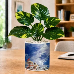 Artificial Tree Ceramic Photo Pot With White Stones 3x4 Inch (F164570) Artificial Tree Ceramic Photo Pot With White Stones 3x4 Inch (F164570)