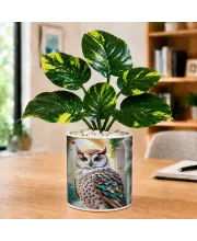 Artificial Tree Ceramic Photo Pot With White Stones 3x4 Inch (F164577)