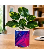 Artificial Tree Ceramic Photo Pot With White Stones 3x4 Inch (F164582)