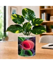 Artificial Tree Ceramic Photo Pot With White Stones 3x4 Inch (F164584)