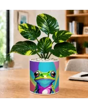 Artificial Tree Ceramic Photo Pot With White Stones 3x4 Inch (F164586)