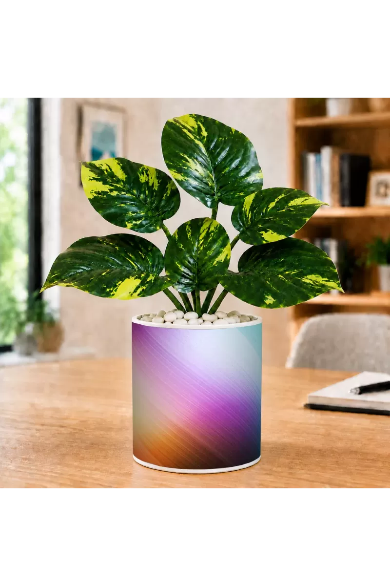 Artificial Tree Ceramic Photo Pot With White Stones 3x4 Inch (F164590)