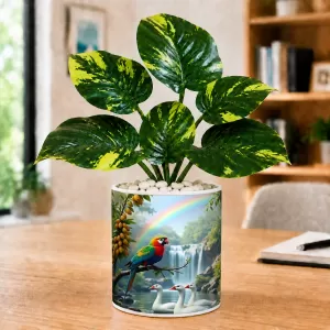 Artificial Tree Ceramic Photo Pot With White Stones 3x4 Inch (F164593) Artificial Tree Ceramic Photo Pot With White Stones 3x4 Inch (F164593)
