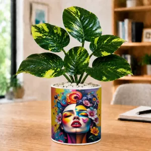 Artificial Tree Ceramic Photo Pot With White Stones 3x4 Inch (F164594) Artificial Tree Ceramic Photo Pot With White Stones 3x4 Inch (F164594)