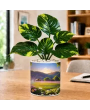 Artificial Tree Ceramic Photo Pot With White Stones 3x4 Inch (F164599)