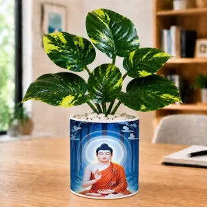Artificial Tree Ceramic Photo Pot With White Stones 3x4 Inch (F164601) Artificial Tree Ceramic Photo Pot With White Stones 3x4 Inch (F164601)