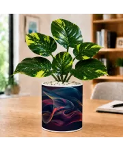 Artificial Tree Ceramic Photo Pot With White Stones 3x4 Inch (F164602)
